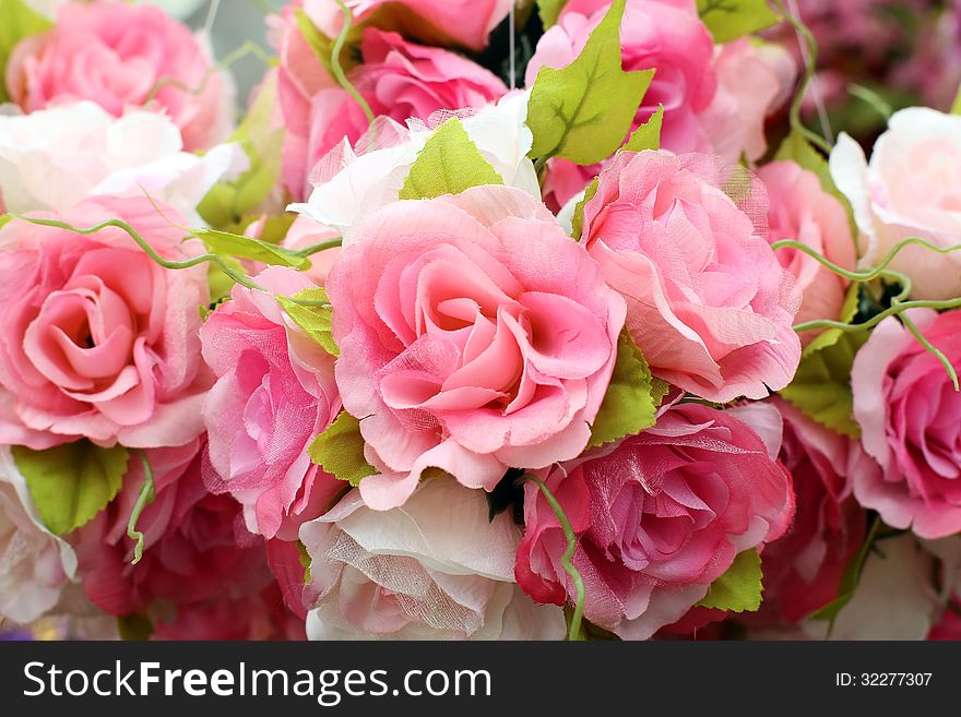 Colorful of decoration artificial flower