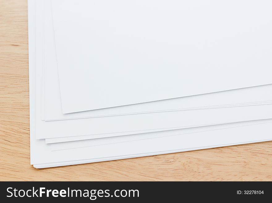 Stack white paper on white background with Clipping Path. Stack white paper on white background with Clipping Path