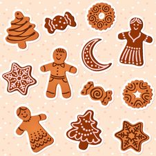 Holiday Gingerbread Set Stock Image Holiday Gingerbread Set Stock Image