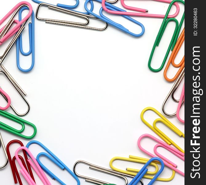 Paper clip isolated on white background