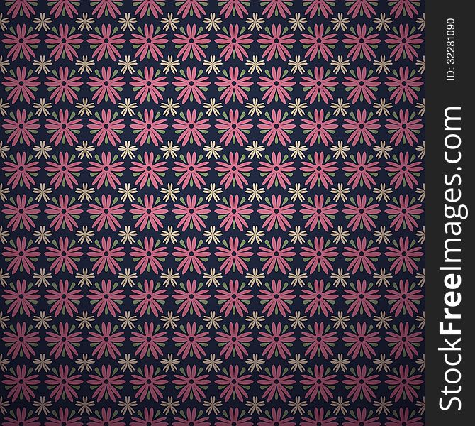 Classical dark pink ditsy floral seamless