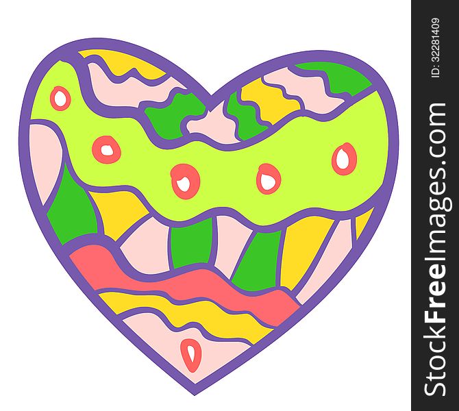 Funny colorful heart background.