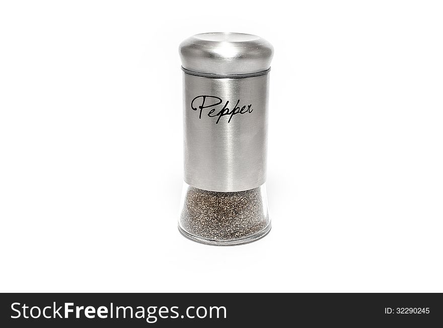 Pepper bottle isolated on a white background