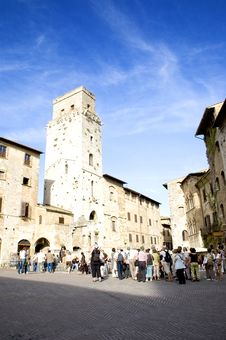 San Gimigniano Square Royalty Free Stock Photography