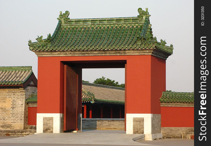 In tiantan park,china ancienty regius music exhibit lieu door