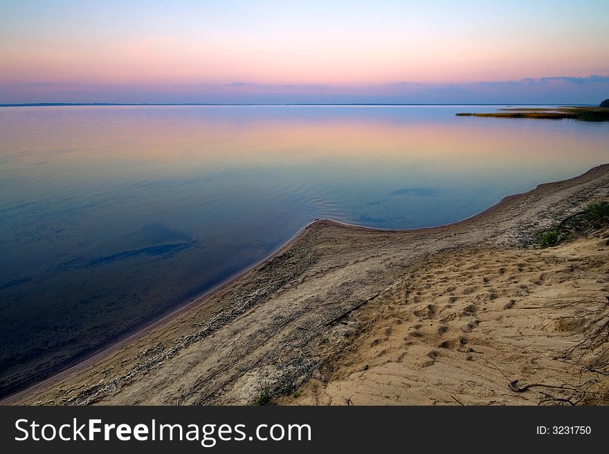 Autumn evening on the lake