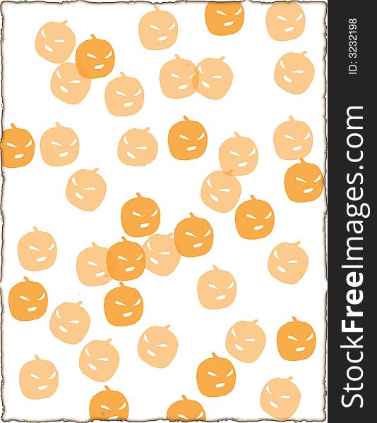 Pumpkin illustration on a blank page with burnt edges. Pumpkin illustration on a blank page with burnt edges.