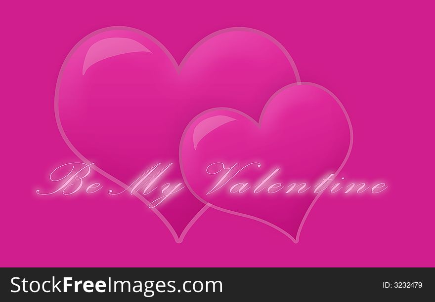 Pink hearts on pink background with text