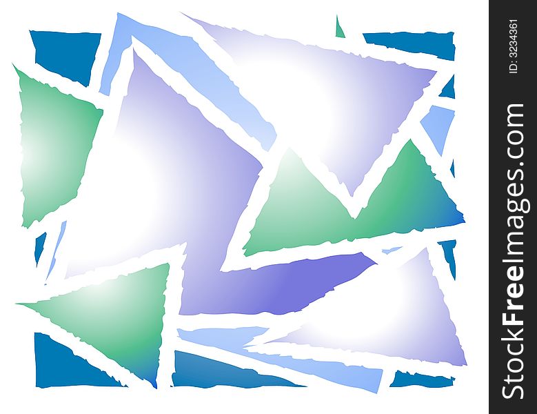 A texture pattern background of overlapping triangle shapes in gradient green and blue colors. A texture pattern background of overlapping triangle shapes in gradient green and blue colors