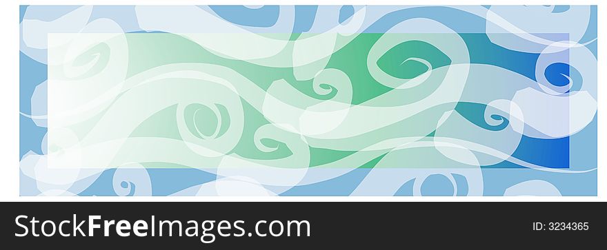 A blue gradient colored artistic banner or logo with decorative white swirling lines fading into color. A blue gradient colored artistic banner or logo with decorative white swirling lines fading into color.