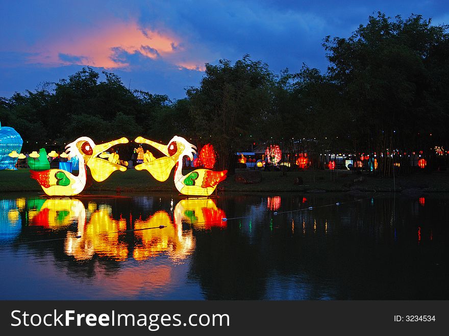 Duck Lantern In The Gardens