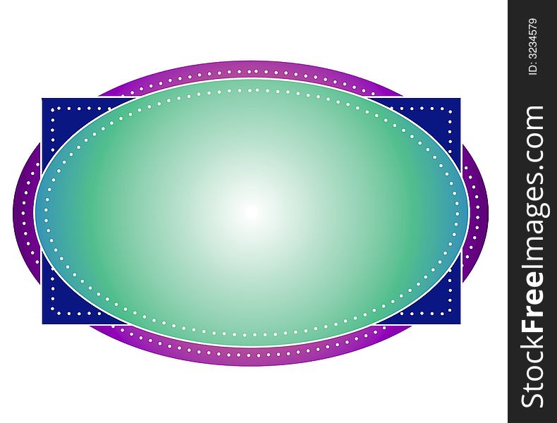 An artsy oval shaped web page logo with dotted edges in blue, aqua and purple colors. An artsy oval shaped web page logo with dotted edges in blue, aqua and purple colors