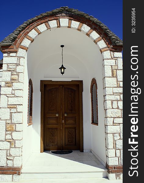 A building with white marble and blue sky