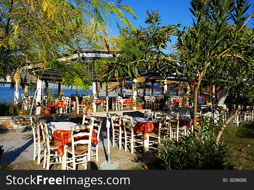 A greek traditional tavern in Chalkidiki