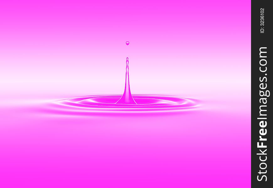 Pink waterdrop splash to water. Pink waterdrop splash to water