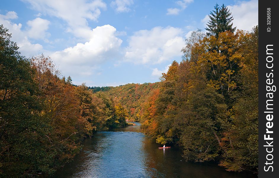 A beautiful autumn river landscape