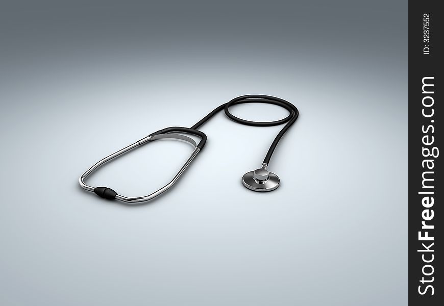 Medical stethoscope on background with shadow. Medical stethoscope on background with shadow