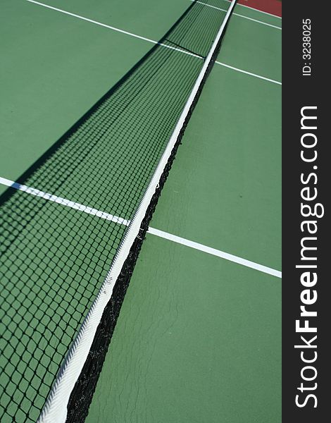 A long view of a Tennis court net
