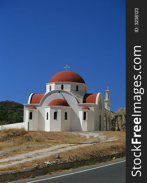 Chapel on a Cretan highway. Chapel on a Cretan highway