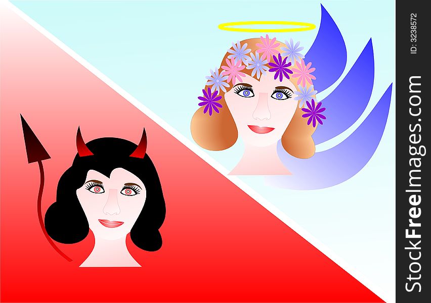 Woman Angel-devil