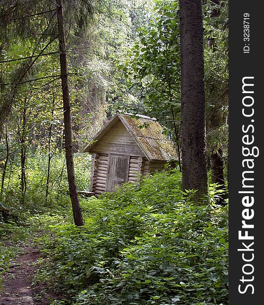 The timber gate-house, Russia