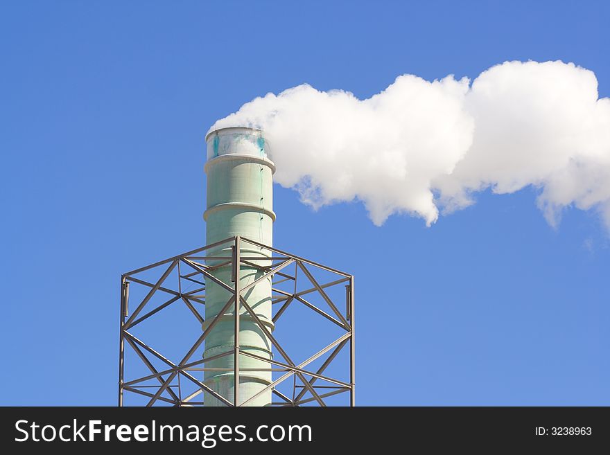 Pollution chimney with lots of smoke. Pollution chimney with lots of smoke