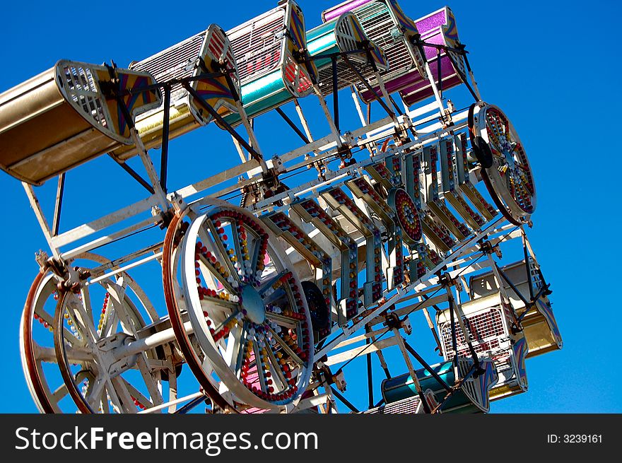 An amusement ride in action. An amusement ride in action.