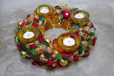 Christmas Wreath With Four Candles. Royalty Free Stock Photo Christmas Wreath With Four Candles. Royalty Free Stock Photo