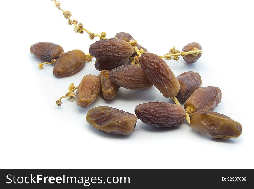 Dates isolated on white, dried fruits. Dates isolated on white, dried fruits