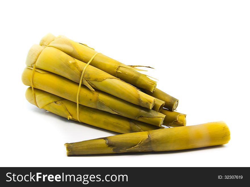 Package bamboo shoots, isolated on white. Package bamboo shoots, isolated on white