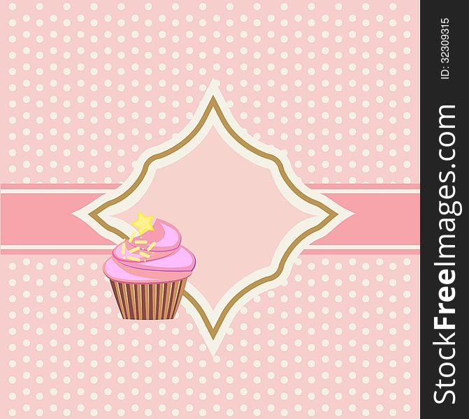 Background with cupcake and decoration