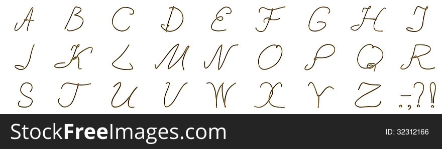 The render of the 3D models of letters from gold. The render of the 3D models of letters from gold