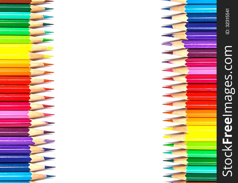 Color pencils isolated on white  background