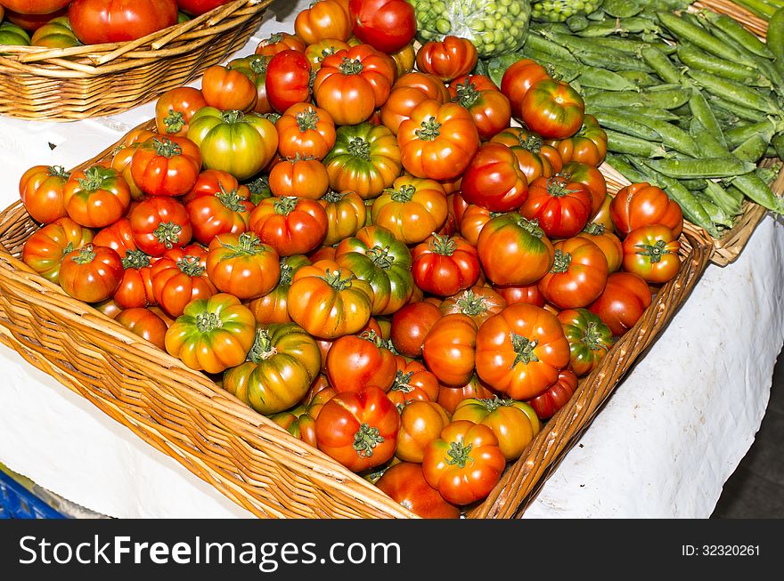 Tomatoes at market in la spezia , italy