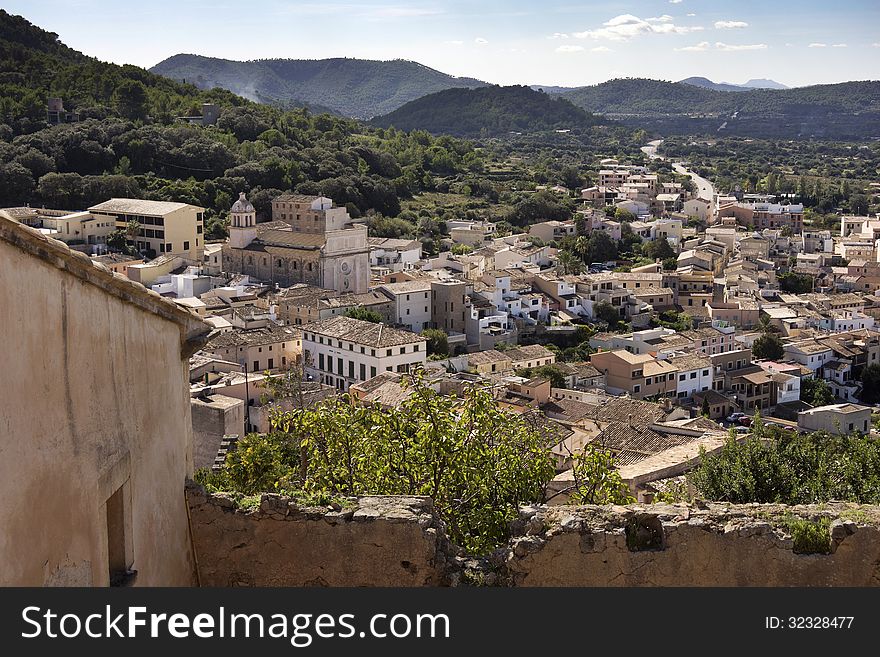 View on a village on Majorca. View on a village on Majorca