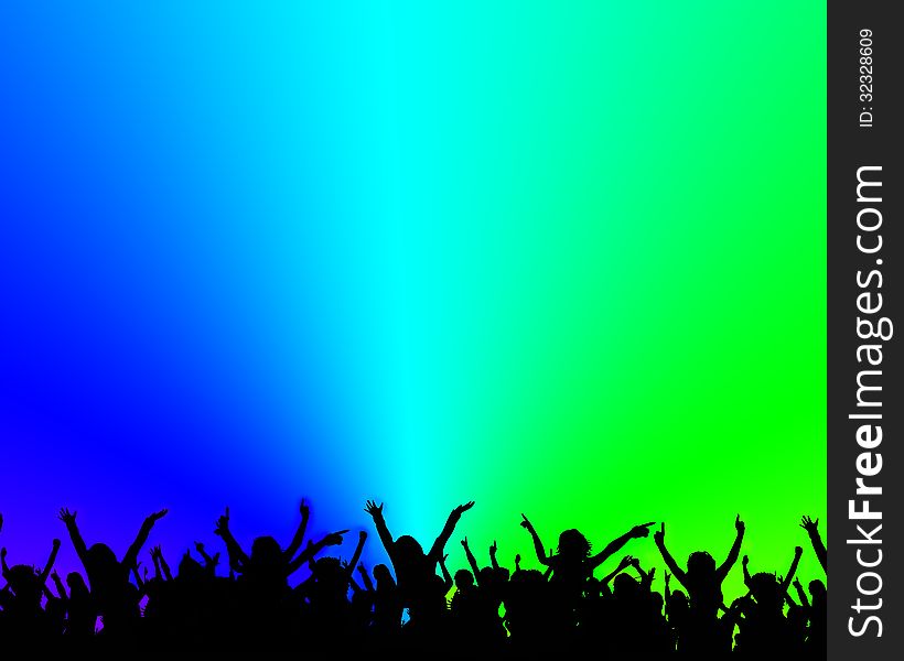 Party crowd people silhouette background. Party crowd people silhouette background