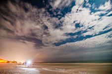 Night Scenes At The Florida Beach Royalty Free Stock Image