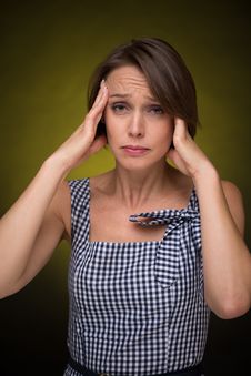 Woman With Headache Stock Photography