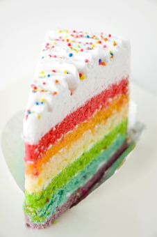 Close Up Rainbow Cake Stock Images Close Up Rainbow Cake Stock Images