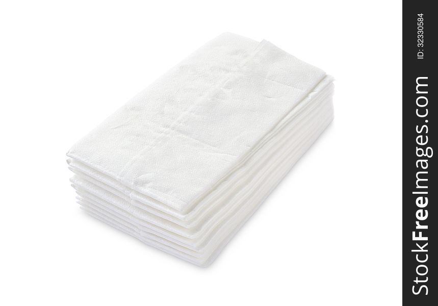 Stack of tissue paper isolated on white background