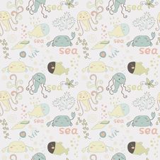 Cute Seamless Pattern With Underwater Live Eps 10 Stock Images
