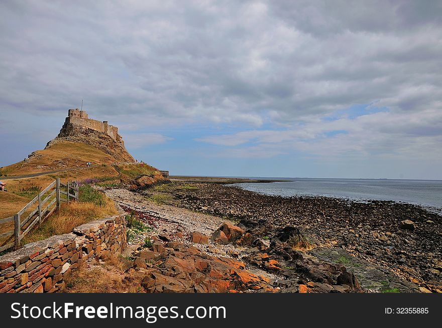 A castle at the end of an island. A castle at the end of an island.