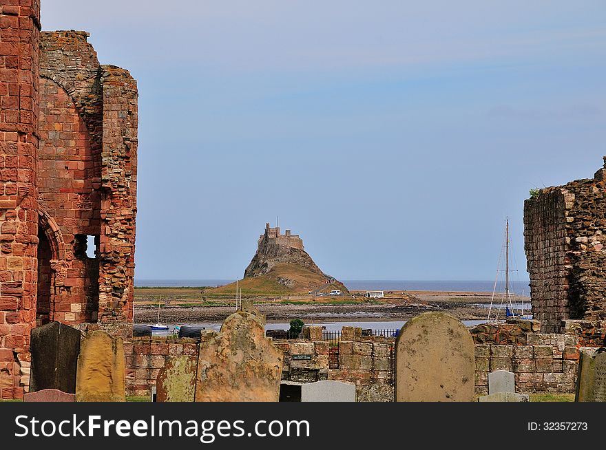 Historic castle as seen from a Grave yard.