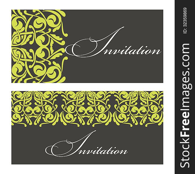 Vector bright set of invitations