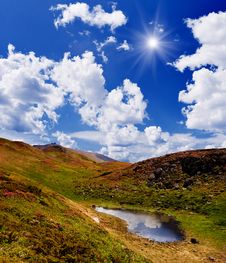 Landscape With Mountain Lake Royalty Free Stock Image Landscape With Mountain Lake Royalty Free Stock Image