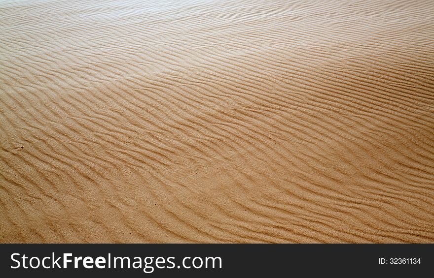 Stripes on the sand, in the desert on Mauritania. Stripes on the sand, in the desert on Mauritania