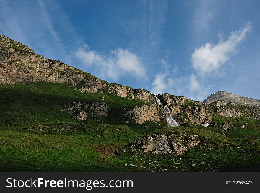 Waterfall in the Mountains