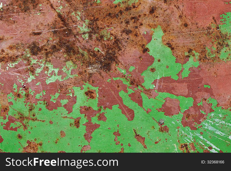 Metal sheet with abstract old paint residues. Metal sheet with abstract old paint residues