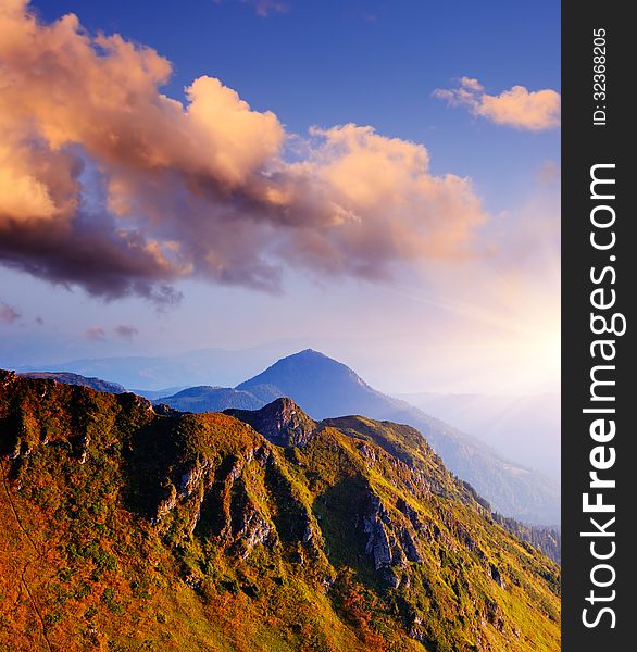 Mountain landscape with the morning light. Mountain landscape with the morning light