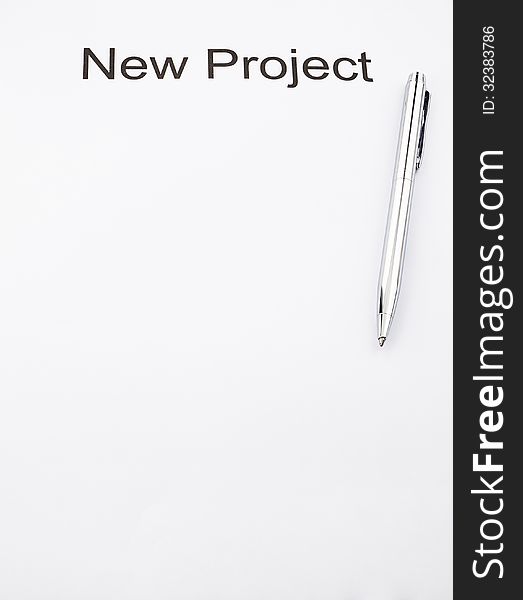 Blank paper and pen, create idea for new project. Blank paper and pen, create idea for new project